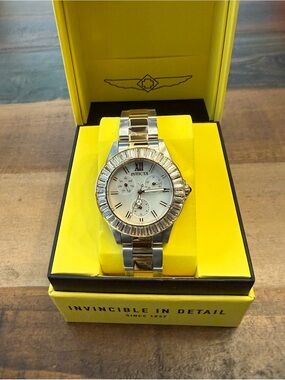 Invicta Angel Crystal Mother of Pearl Dial Quartz Watch 38mm, 100m